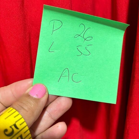 La Linge Square Neck Smocked Side Slit Fit & Flare Dress Red 2X Ballon Sleeve - Picture 11 of 11